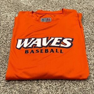 Pepoerdine University Baseball long sleeve A4 Waves Orange Dri/fit T-Shirt